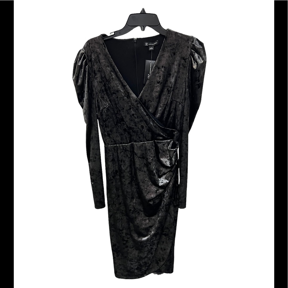 Silver Velvet International Concepts Long Sleeve Cocktail Dress